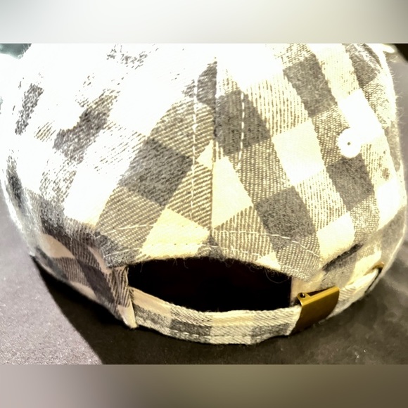 NWOT Fall Inspired Cocus Pocus Baseball Hat~Adjustable~White&Grey Buffalo Check - Picture 2 of 5